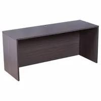 BOSS Credenza: Melamine, Driftwood, 0 Pedestals, 0 Drawers, 71 in Overall Wd, 29 in Overall Ht (MPN N143-DW)