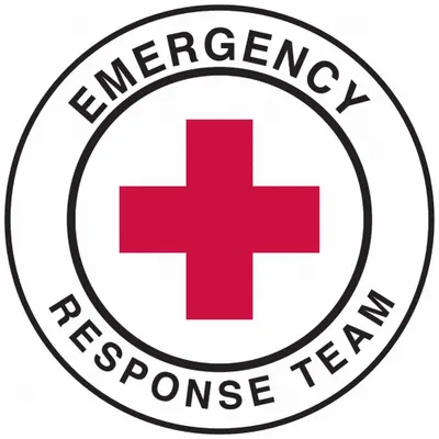 BRADY Hard Hat Label: Emergency Response Team, 2 in Dia, English, Non-Reflective - Safety