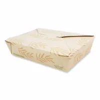 WORLD CENTRIC Carry-Out Food Container: Tan, Box Container, 1 Compartments, Rectangular, 200 PK (MPN TO-NT-2)