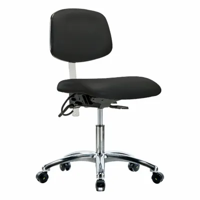 OEM APPROVED VENDOR ESD Cleanroom Chair, Armless, Vinyl, ISO 5, 19-24 in Height - Vinyl ESD & Cleanroom Chairs