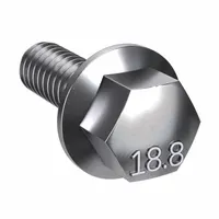 Standard Flange Bolt: Std, Stainless Steel, Grade 18-8, Plain, 3/4 in lg, Fully Threaded, 100 PK (MPN 31-SFH-25C-75)