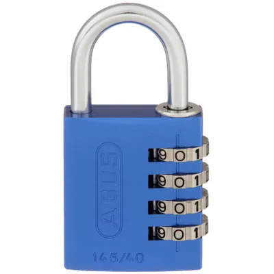 ABUS Combination Padlock: Scrolling Combo, Blue, Aluminum, Std Shackle - TSA Approved Luggage Combination Padlocks