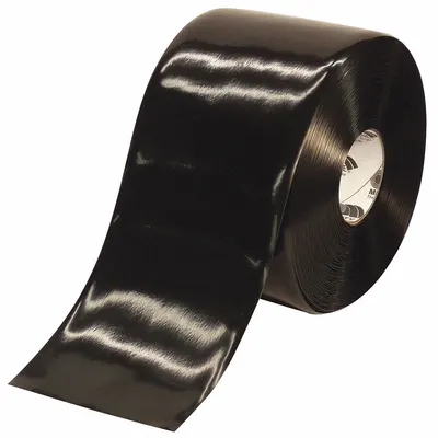 MIGHTY LINE Floor Marking Tape: Extra-Durable, Solid, Black, 6 in x 100 ft, 50 mil Tape Thick - Extra-Durable Floor Marking Tape