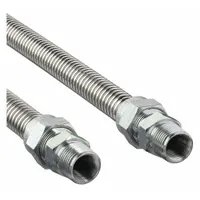 Gas Connector: 1/2 in Hose Inside Dia., 36 in Hose Lg, 125,000 BTU Capacity, Silver, FNPT x FNPT (MPN 30-3131-36)
