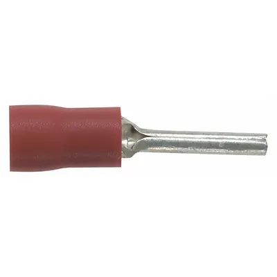 PANDUIT Pin Terminal: Red, Vinyl, 0.07 in Pin Dia - Insulated Pin Terminals