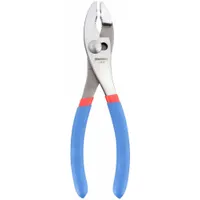 Slip Joint Plier: 1 1/4 in Max Jaw Opening, 8 1/4 in Overall Lg, 3/8 in Jaw Lg, Std Cushion Grip