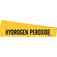 Pipe Marker: Hydrogen Peroxide, Yellow, Black, Fits 2 1/2 to 7 7/8 in Pipe O.D., 5 PK (MPN 7158-1-PK)