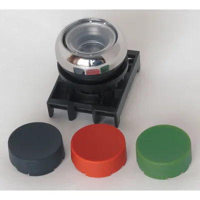 EATON Extended Push Button: Black/Green/Red, 22 mm Mounting Size, Metallic - Extended-Length Push-Button Operators