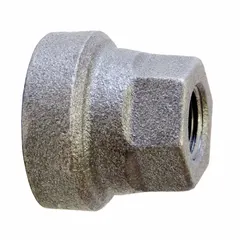Threaded x threaded straight pipe fitting for low-pressure applications. Connects 1-1/4 in to 1/2 in pipe sizes. Rated Class 125 with maximum operating pressure of 175 psi at 150° F. Suitable for use in industrial plumbing, HVAC, and process piping systems.