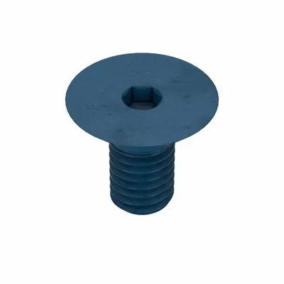 METRIC BLUE Socket Flat Head Screw: M5x0.80 Thread Size, 10 mm Lg, Flat, Blue Phosphate - Flat Head Socket Cap Screws