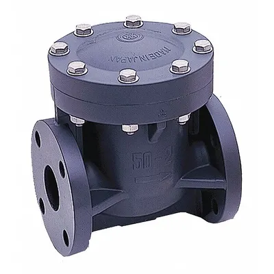 ASAHI Swing Check Valve: Swing, Inline Valve Body, 6 in Pipe Size, Flange x Flange - PVC Inline Swing Check Valves