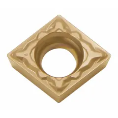 Diamond indexable turning insert for precision turning and finishing of non-ferrous materials, ceramics, and composites. The diamond tip provides wear resistance and surface finish in high-speed machining applications.