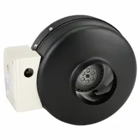 In-Line Duct Fan: 147 cfm Max., 4 in Duct, 37.3 W, 120V AC, 1 Ph, IP54, Steel (MPN 23220)