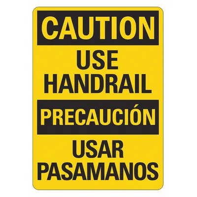LYLE Caution/Precaucion: Use Handrail/Usar Pasamanos Sign - Caution/Precaucion: Use Handrail/Usar Pasamanos Signs