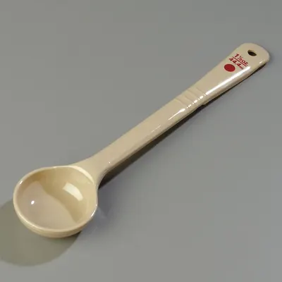 CARLISLE Measure Miser: 1.5 oz Capacity, Polycarbonate, Solid, Beige/Red, NSF Certified - Portion Control Spoons
