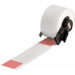 This precut label roll from Brady consists of red matte vinyl wraparound labels measuring 4 inches by 1 inch. Designed for wire gauges from 1 AWG to 500 kcmil, it is compatible with the M610 printer series and requires the M7-R4300 ribbon. Commonly used for industrial wire identification, cable management, and maintenance tagging.