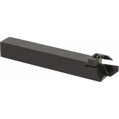 Indexable toolholder for external grooving and parting operations on lathes. Accepts indexable inserts for precision groove cutting in metalworking applications.