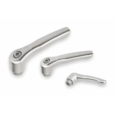 KIPP Adjustable Handle: SS, M10 Thread, 14 mm Thread Lg - Corrosion-Resistant Teardrop-Style Adjustable Handles with Threaded Hole