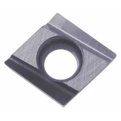 Diamond indexable turning insert for precision machining of non-ferrous materials. Used in turning, boring, and facing operations to achieve high surface finish and extended tool life.