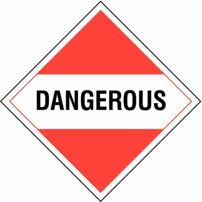 STRANCO DOTP-0036-V10 Dangerous Placard, 10 3/4 x 10 3/4 in, 10 Pack