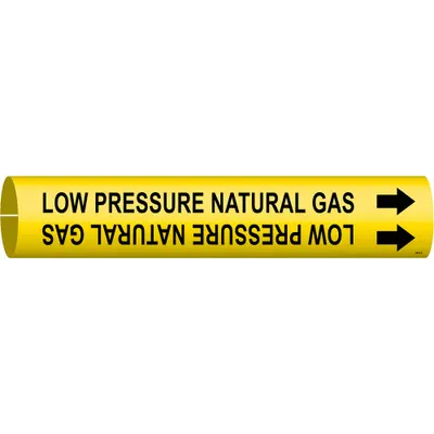 BRADY Low Pressure Natural Gas Snap-On Pipe Marker - Low Pressure Natural Gas Snap-On Pipe Markers