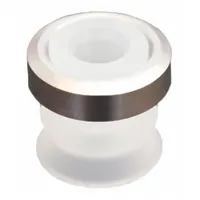 SMC Vacuum Pad: Flat, w/o Adapter, 10 mm Pad Dia, Food Grade Silicone Rubber, White, 12 mm Pad Ht (MPN ZP10US)