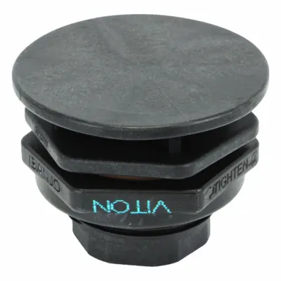 BANJO Bulkhead Tank Flange: Polypropylene Body, 1 1/4 in Female NPT Threaded Inside - Swirl-Prevention Caps