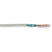 GENSPEED Category Cable: 1,000 ft Cable Lg, 24 AWG, Riser, White, PVC, Std, 2133774E, 5e, Shielded