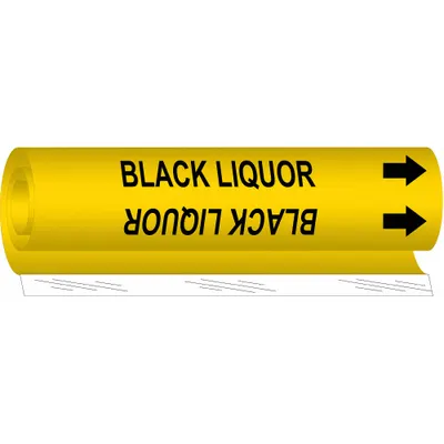 BRADY Black Liquor Wrap-Around Pipe Marker - Black Liquor Wrap-Around Pipe Markers