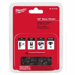 Chainsaw chain with 3/8 in pitch and 0.04 in gauge, featuring 40 drive links. Designed for use with 10-inch bar length saws. Suitable for cutting wood in applications such as pruning, limbing, and light felling.