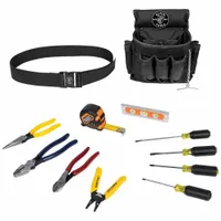 KLEIN TOOLS Electricians Tool Kit: 10 Total Pcs, Tool Pouch, 10 or less Pieces Range (MPN 92003)