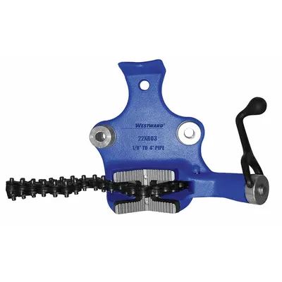 WESTWARD Bench Chain Vise: 0.13 in – 4 in Pipe Size Range, 4 in Max Ht, 3 in Min Ht - Bench Chain Vises