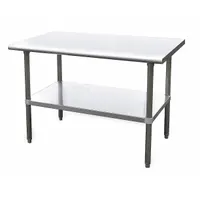 APPROVED VENDOR Work Table: Fixed Ht, Stainless Steel, 72 in x 30 in, 600 lb Overall Load Capacity