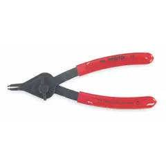 Manual convertible retaining-ring pliers for external and internal rings. Tip diameter 0.07 in. Handles bore diameters from 1 1/16 in to 1 3/4 in. Used for installation and removal of retaining rings in maintenance and assembly tasks.