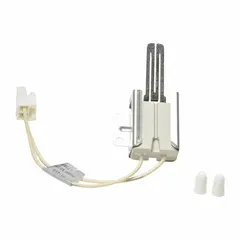 This universal hot surface ignitor is a silicon carbide component with a flat tip, designed for gas-fired heating systems. It operates on 120V AC input voltage and features a 7-inch lead length with hardwired electrical connection. Suitable for replacement in furnaces, boilers, and other combustion appliances.