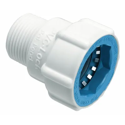 HYDRORAIN Adapter: 3/4" Push x 3/4" MPT, ABS Plastic, 150 psi Max Working Pressure - Irrigation Adapter Fittings
