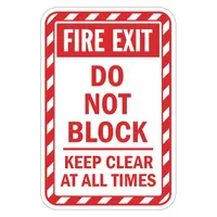 Reflective Fire Door Fire Exit Sign: Aluminum, Mounting Holes Sign Mounting, Engineer Grade (MPN T1-1824-EG_12x18)
