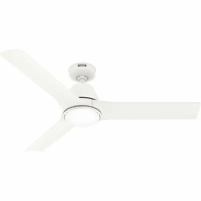 HUNTER Ceiling Fan: 52 in Blade Dia, Matte White, 6 Speeds - Decorative Office Ceiling Fans