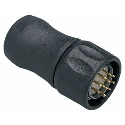 IFM Circular Connector: M23 Male Thread with Straight Connection, 12 Pin, Solder - M23 Circular Connectors