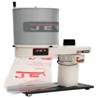 JET Wood Dust Collector: Single-Stage, 115V AC, 650 cfm (MPN 708642CK)