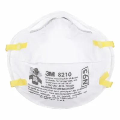 3M 8210 N95 Disposable Respirator without Exhalation Valve, 20-Pack - N95 Respirators without Exhalation Valve